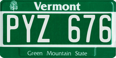 VT license plate PYZ676