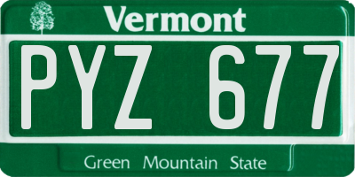VT license plate PYZ677
