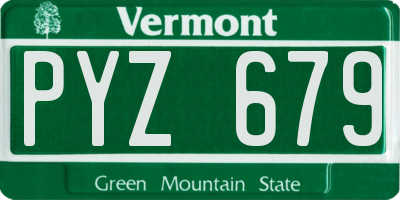 VT license plate PYZ679