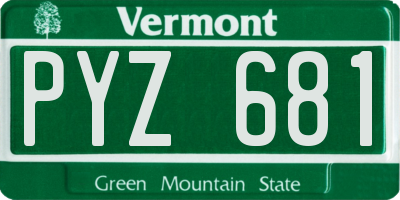 VT license plate PYZ681