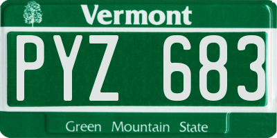 VT license plate PYZ683