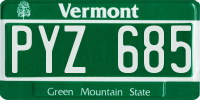 VT license plate PYZ685