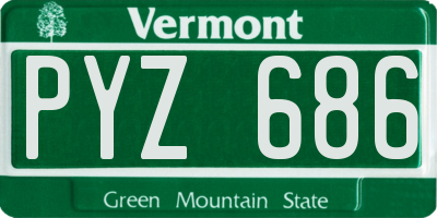 VT license plate PYZ686