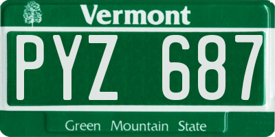 VT license plate PYZ687