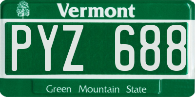VT license plate PYZ688