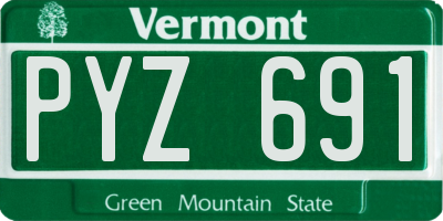 VT license plate PYZ691