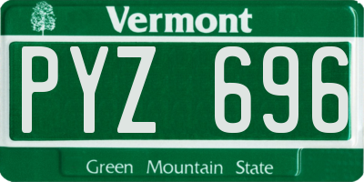 VT license plate PYZ696