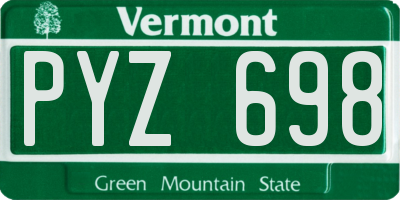 VT license plate PYZ698