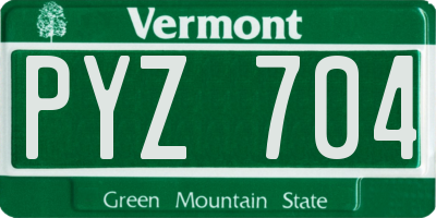 VT license plate PYZ704