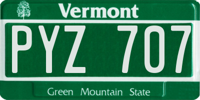 VT license plate PYZ707