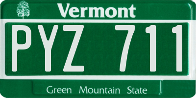 VT license plate PYZ711
