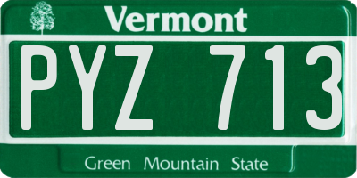 VT license plate PYZ713