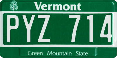 VT license plate PYZ714