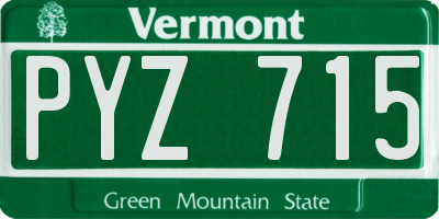 VT license plate PYZ715
