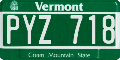 VT license plate PYZ718