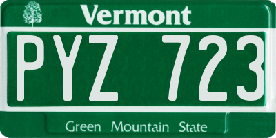 VT license plate PYZ723