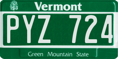 VT license plate PYZ724