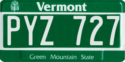 VT license plate PYZ727