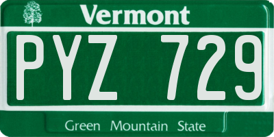 VT license plate PYZ729