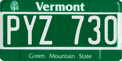 VT license plate PYZ730