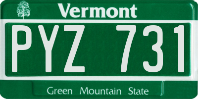 VT license plate PYZ731