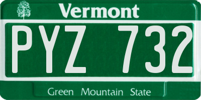 VT license plate PYZ732