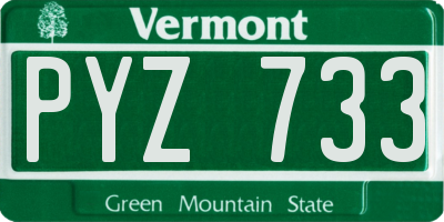 VT license plate PYZ733