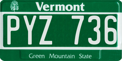 VT license plate PYZ736