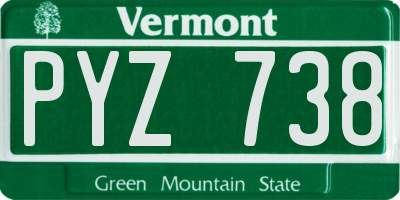 VT license plate PYZ738