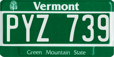 VT license plate PYZ739