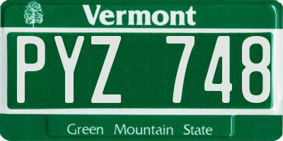 VT license plate PYZ748