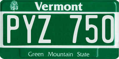 VT license plate PYZ750