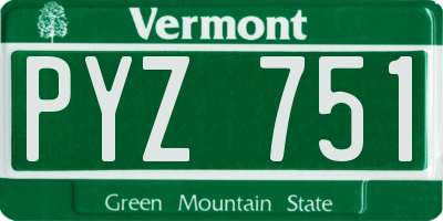 VT license plate PYZ751