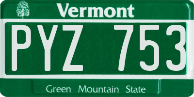 VT license plate PYZ753