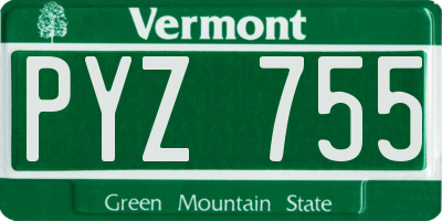 VT license plate PYZ755