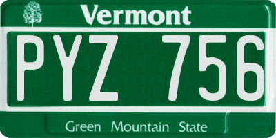 VT license plate PYZ756