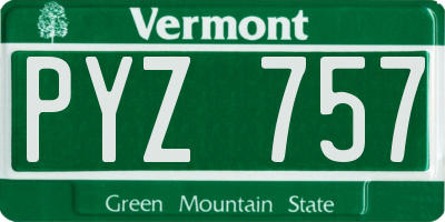 VT license plate PYZ757