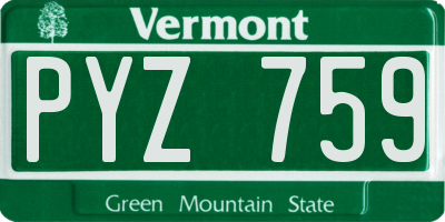VT license plate PYZ759