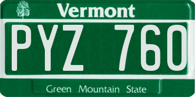 VT license plate PYZ760