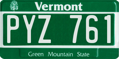 VT license plate PYZ761