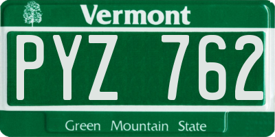 VT license plate PYZ762