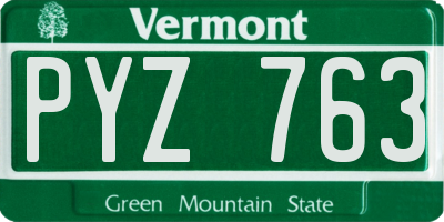 VT license plate PYZ763