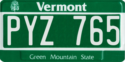 VT license plate PYZ765