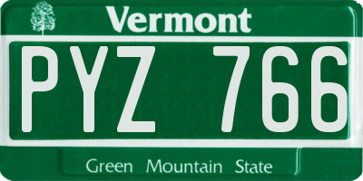 VT license plate PYZ766