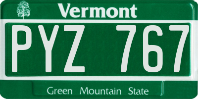 VT license plate PYZ767