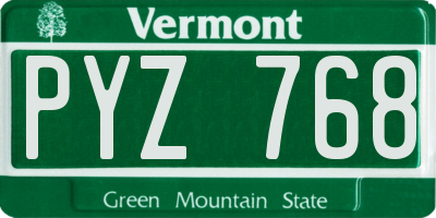 VT license plate PYZ768