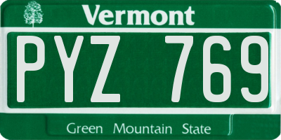 VT license plate PYZ769
