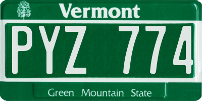 VT license plate PYZ774
