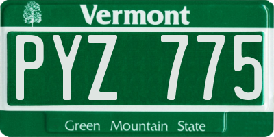 VT license plate PYZ775