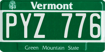 VT license plate PYZ776